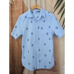 Pabst Blue Ribbon Shirt PBR Short Sleeve Blue
